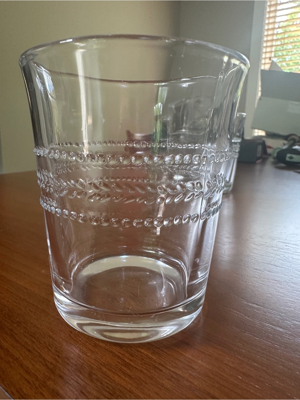 Hearth & Hand by magnolia Clear Decorative  8oz Glass Tumbler with Beaded Band - Picture 3 of 11